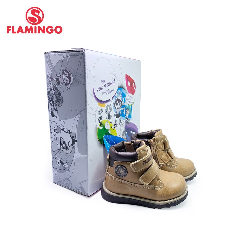 Flamenco otoño niños botas zapatos de los niños de tobillo niños zapatos con gancho y bucle para los niños pequeños 202B-Z23-2122/2123