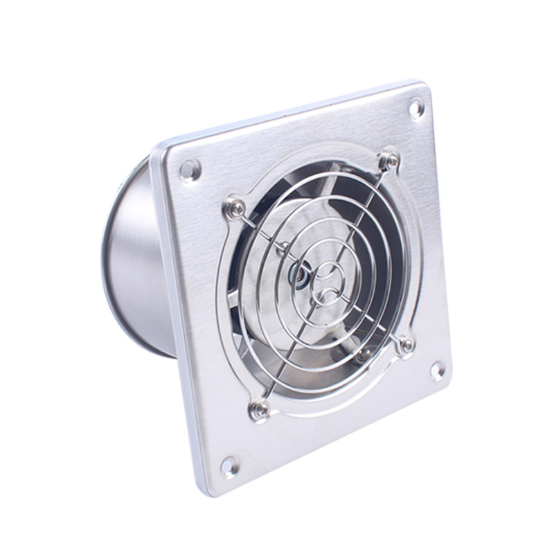 25W 4 Inch Kitchen Toilet Exhaust Fan Stainless Steel Louver Mini Window Exhaust Fan Air Ventilation Draft Blower Metal Pipe: Square