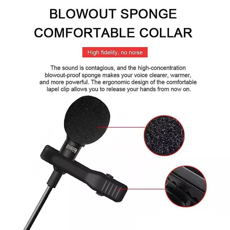 Nohon mini mikrofon dla iPhone błyskawica typu C 3.5mm mikrofon dla Samsung Huawei Xiaomi Lavalier spinacz-na nagrywanie Microfono