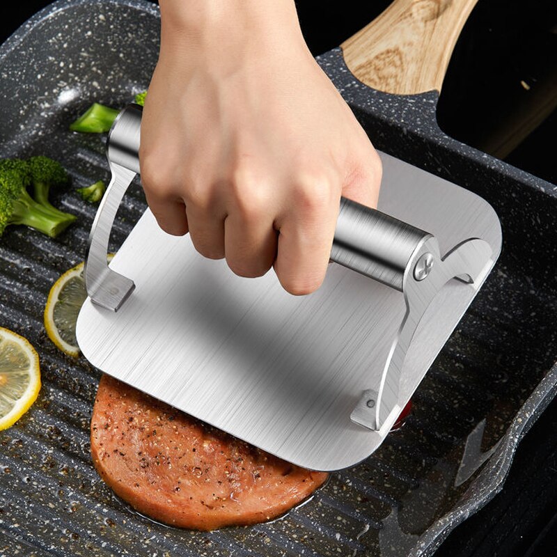 Non-Stick Square Stainless Steel Hamburger Press Maker Chef Cutlets Hamburger Meat Beef BBQ Grill Press Patty Maker
