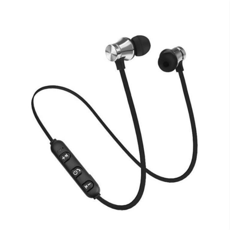 Wireless bluetooth4.2 Magnetic Earphone In-ear Headset Phone Neckband Sport Earbuds Earphone With Mic For iPhone Samsung Huawei: Sliver