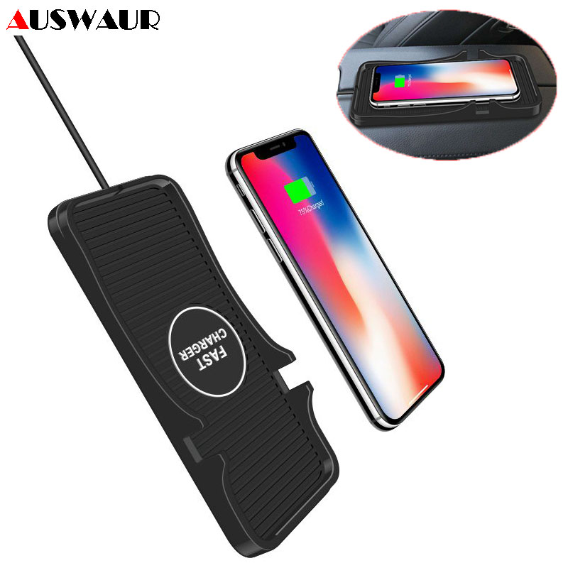 Voiture QI rapide support pour chargeur sans fil pour iPhone X XR 11 XS MAX Samsung S8 S9 S10 chargeur de voiture sans fil Pad de voiture