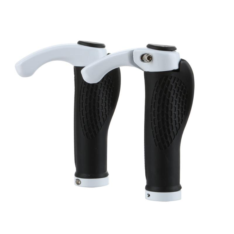 Ergonomico MTB Mountain Bici Del Manubrio In Gomma Manopole Bicicletta Lock-On Estremità: WHITE