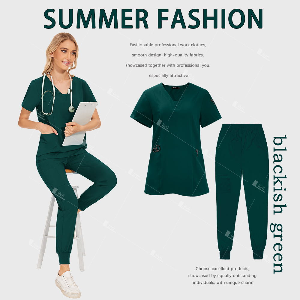 Uniformes quirúrgicos para mujer, conjunto exfoliante médico para enfermera, salón de belleza, ropa de trabajo, top, pantalones, Spa, médico, traje clínico de enfermería: M / Rojo