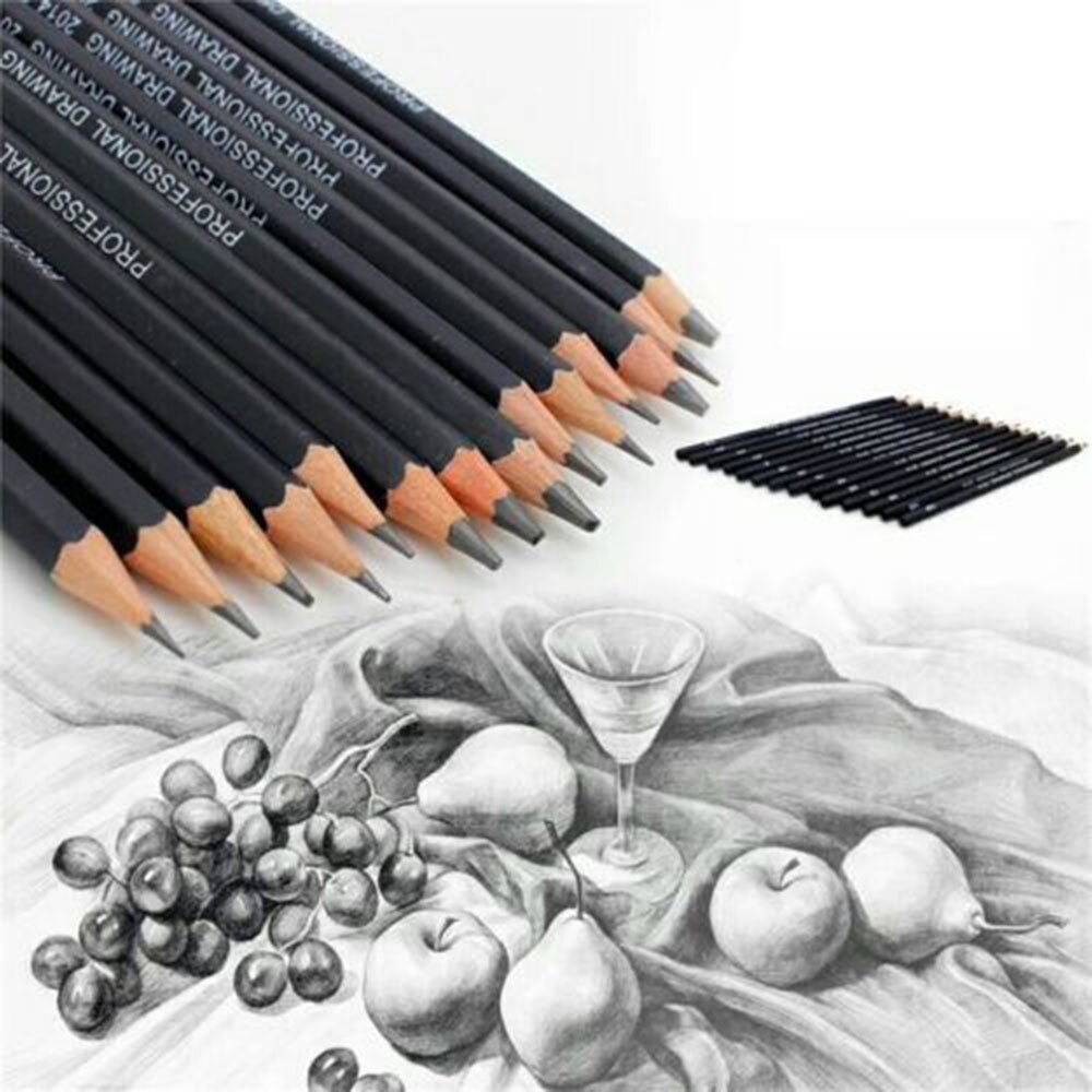 14Pcs/box Sketch Pencil Paper Drawing Pencil Set Stationery Art School Supply