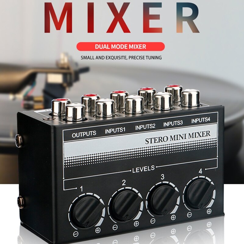 Ultra-Compact Passive Stereo Mixer Perfect for Home and Use Passive Circuit Metal Shell Anti-interference
