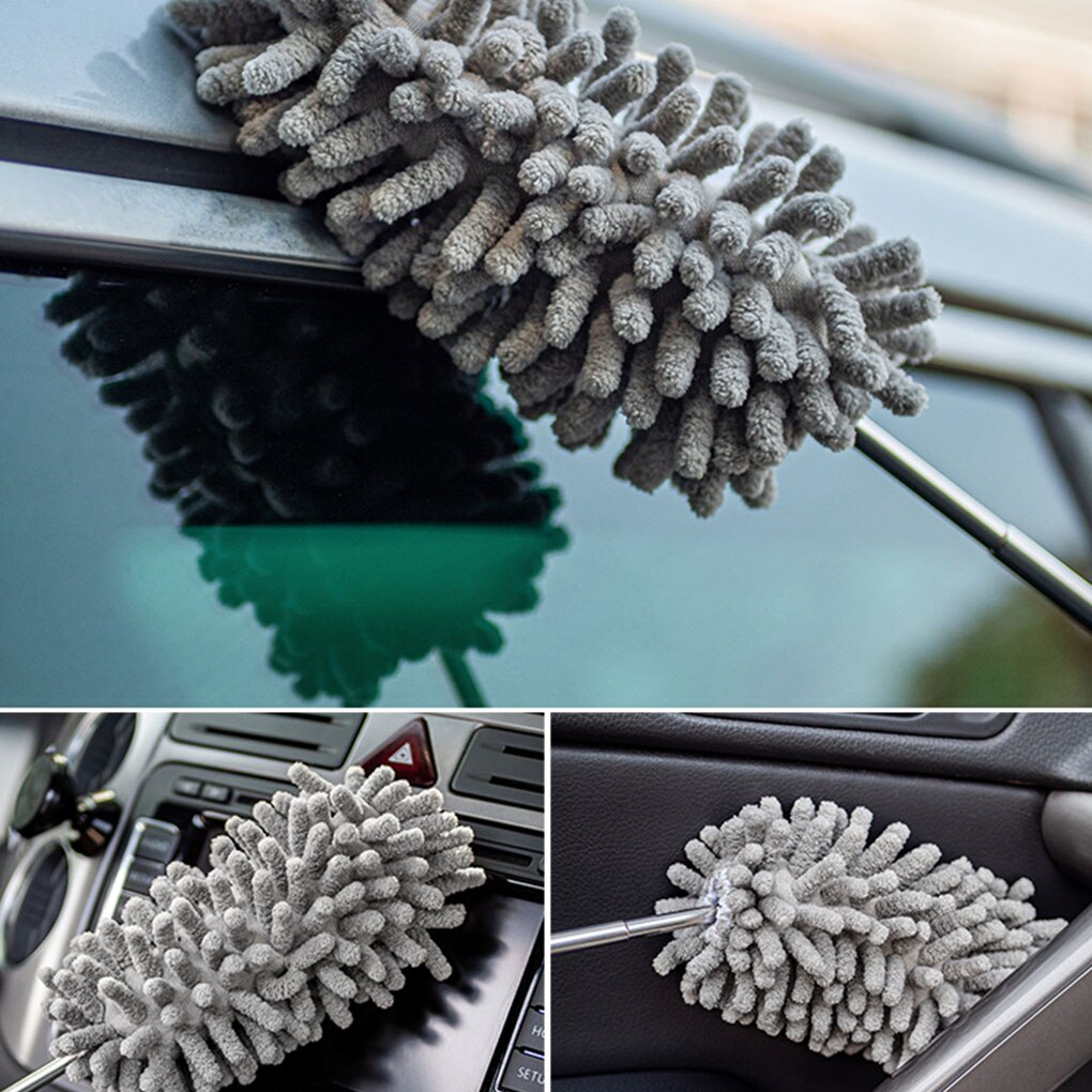 Varilla de acero inoxidable telescópica, plumero, limpieza del coche, cepillo para polvo retráctil, herramienta de limpieza