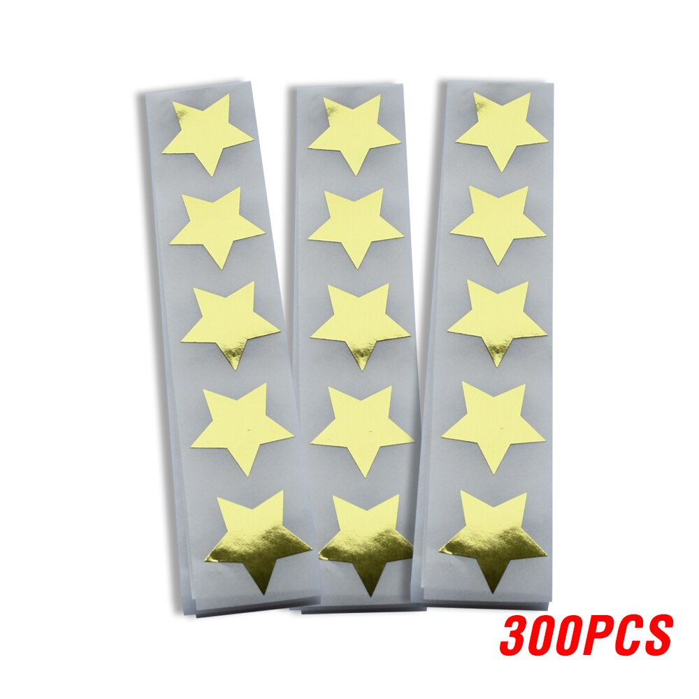 100-500pcs Labels Stickers Star Shape Of Gold Stickers Seal Labels Scrapbooking For Package And Wedding Decoration Sticker: 300pcs