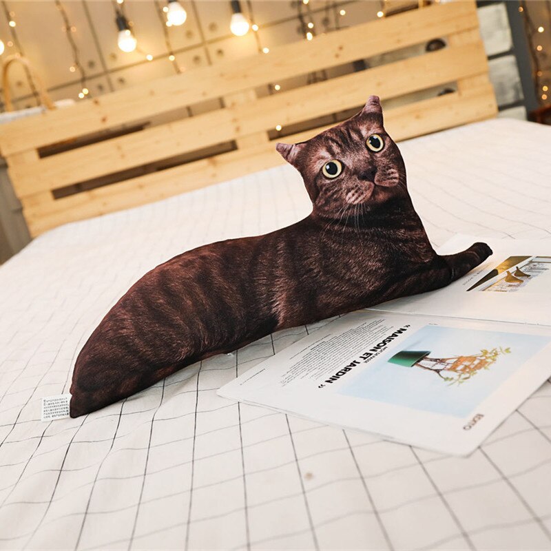 3d trykte simulering katt tiger kort plysj dyrepute ryggpute supermyke ting sovesofa puter barnebursdag: 05 / 70cm