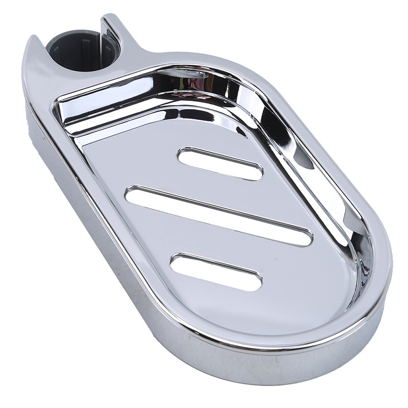 Durable Clip-on Soap Tray Soap Dish Adjustable Shower Rail Slide Soap Plates 16.5*8cm Smooth Silver Color Bathroom Holder