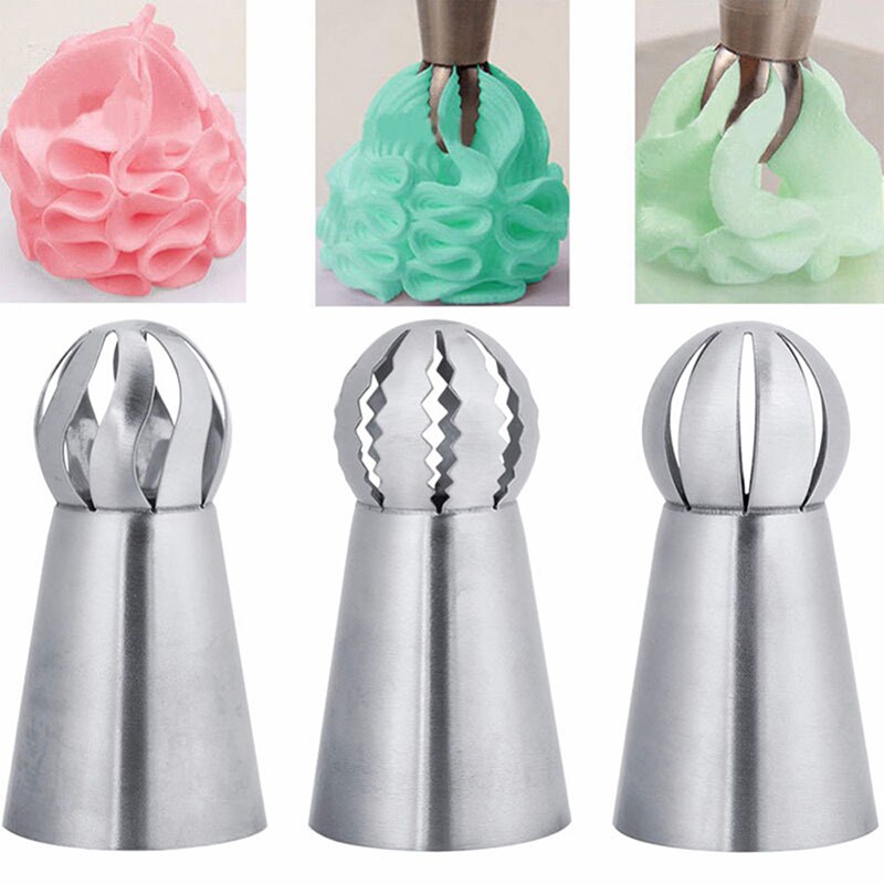 3 stks/set Cake Icing Nozzles Piping Tips Rvs Keuken Bakken Gebak Tool Lace Gebak Cake Decorating Tool