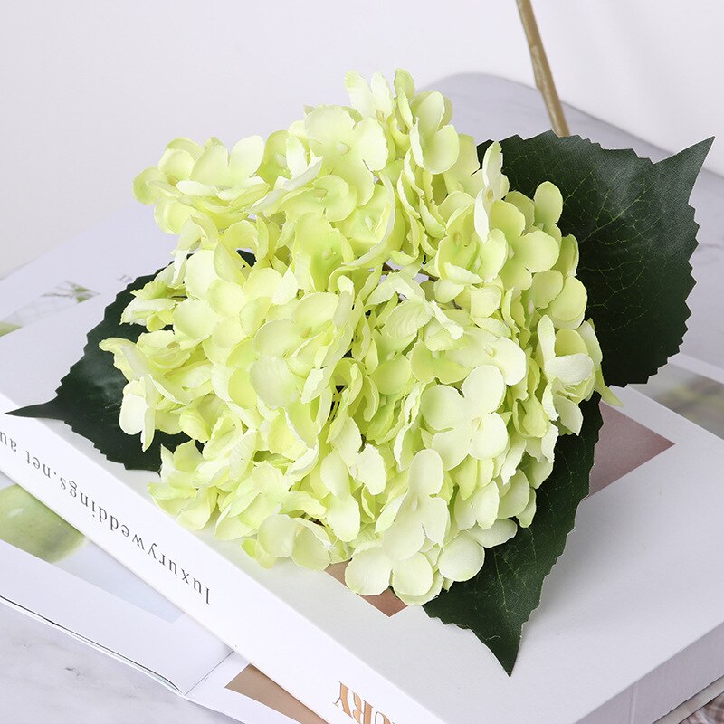 Artificial Silk Hydrangea Wedding Decoration Holding Flowers Single Hydrangea Flower Arrangement Accessories Diy Christmas Home: green