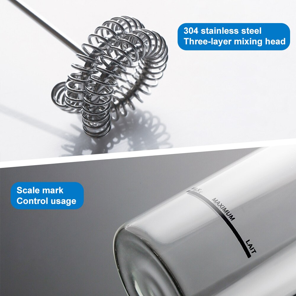 Electric Foamer Powerful Fully Automatic Milk Frother Jug For Or Cold Liquid Coffee Foam Maker With Double Mixing Heads