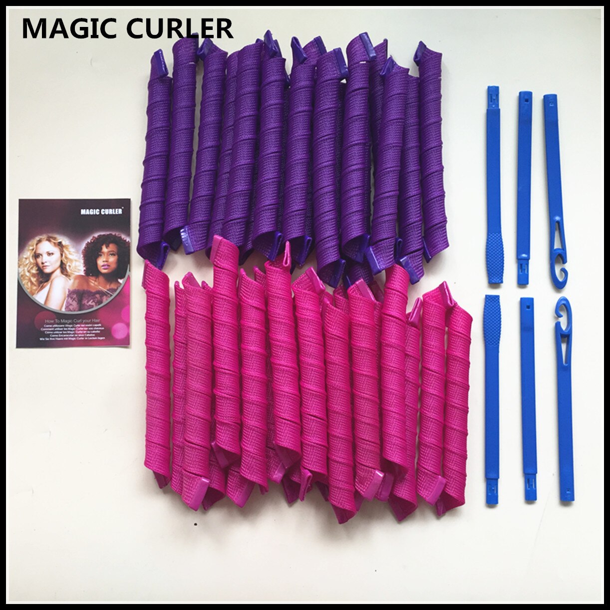 Magische krultang 55 lange magische rollen 40 stuks sets twee sets van stijltang haar krultang diy rol