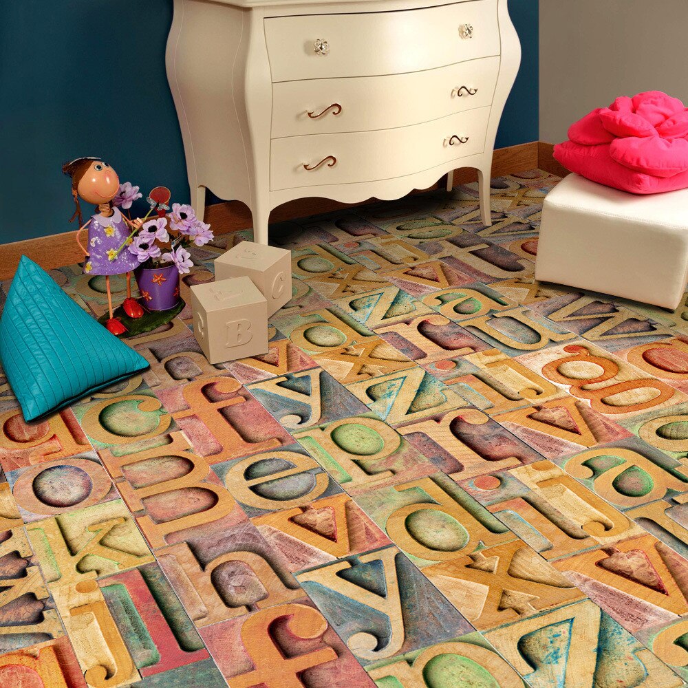20X50 Cm Retro Zelfklevende Pvc Vloer Roll Vintage Baksteen Lijn Patroon Diy Hotel Slaapkamer Grond Decal Floor sticker