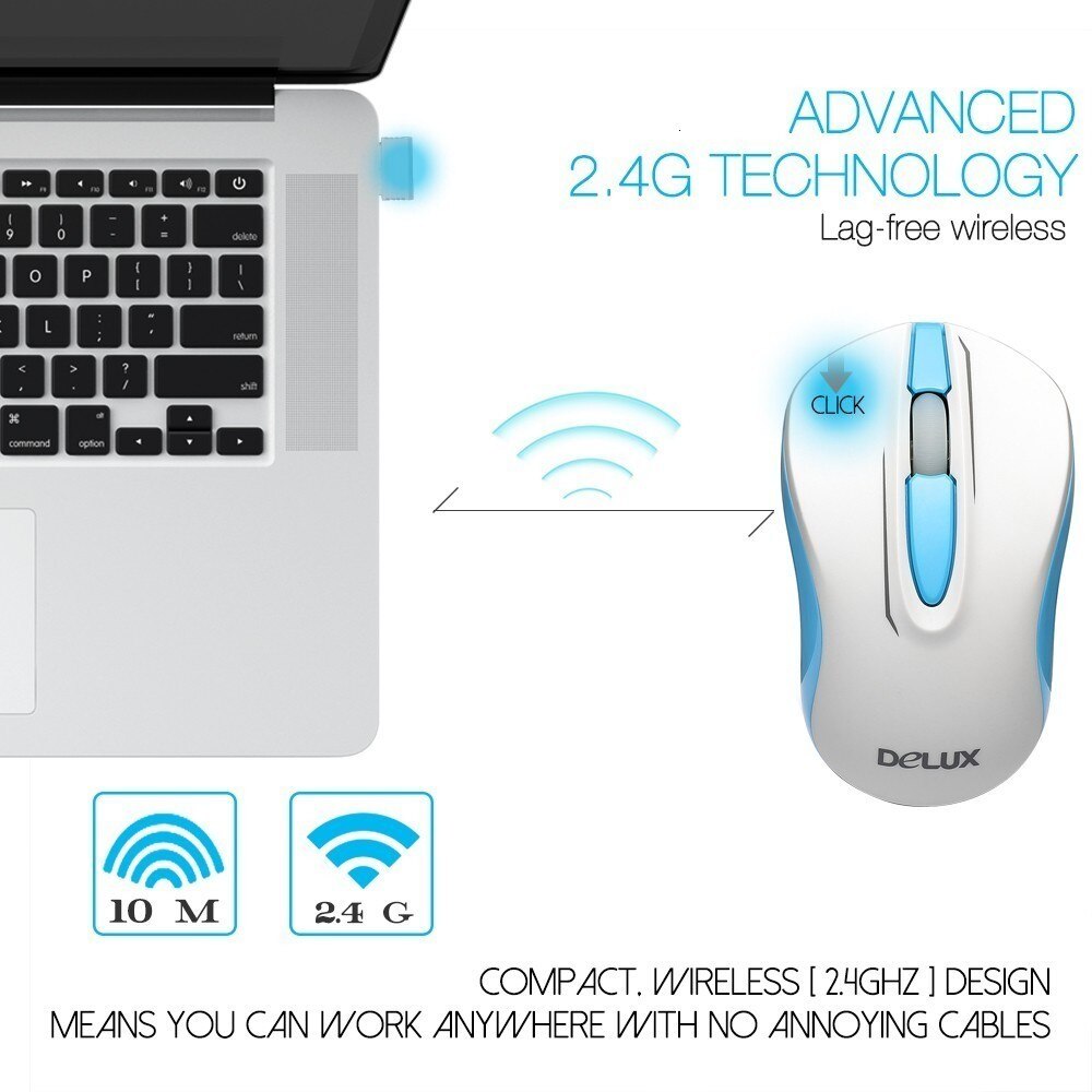 Delux M137GX Draadloze Muis Mini Office Usb Optische 1000Dpi Ergonomische Gaming Voor Laptop Desktop