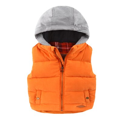 Chaleco de algodón acolchado con capucha para niños , ropa de invierno para niños, chaqueta para bebés, chaleco, chaleco con capucha, informal, cálido y grueso