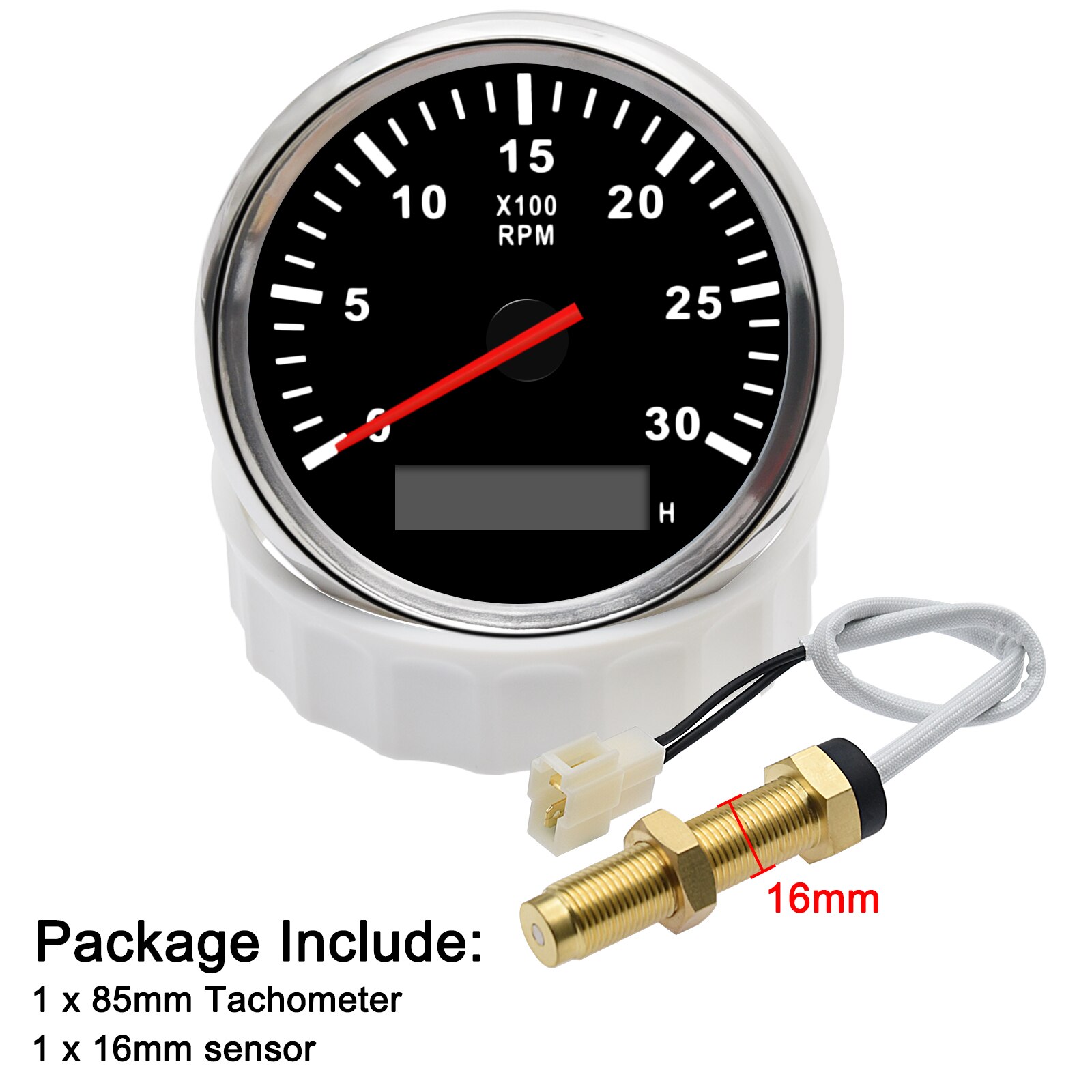 3K-8K PRM Meter + M16 Drehzahlmesser Sensor 85MM Benzin Diesel Motor Tacho Mit LCD Betriebsstundenzähler für Marine Boot Motorrad 4: 3K-BS