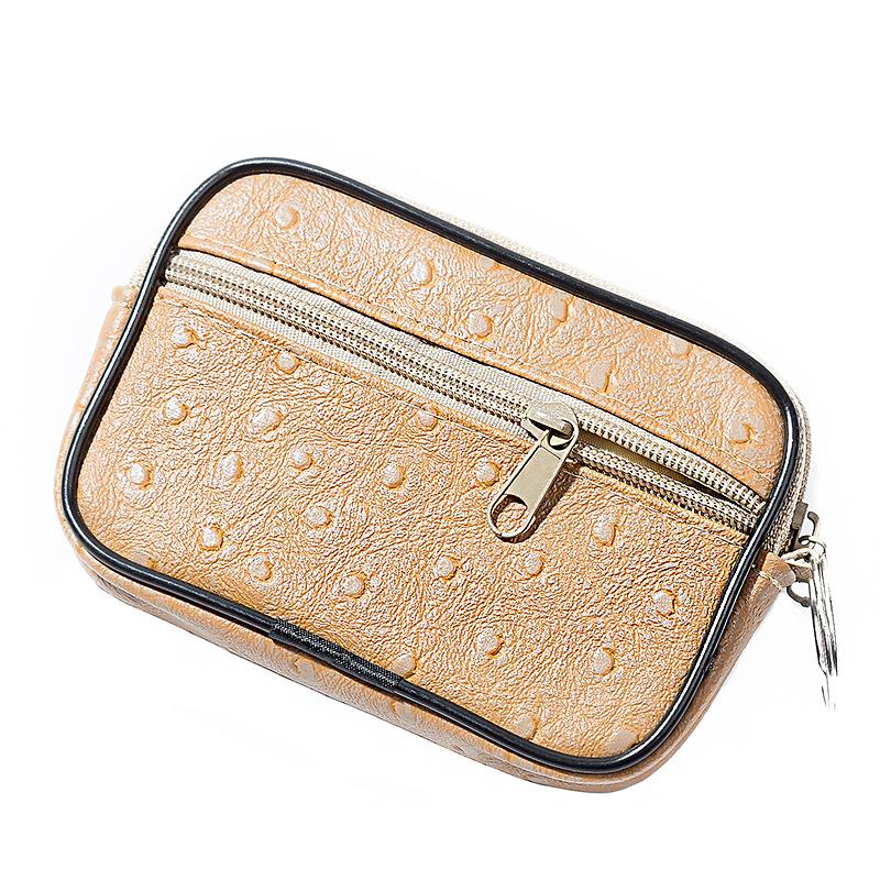 Zachte Portemonnee Mannen En Vrouwen Kaarthouder Kleine Capaciteit Pu Lederen Sleutel Case Portemonnee Sleutelhouder Zip veranderen Pouch Wallet: Beige