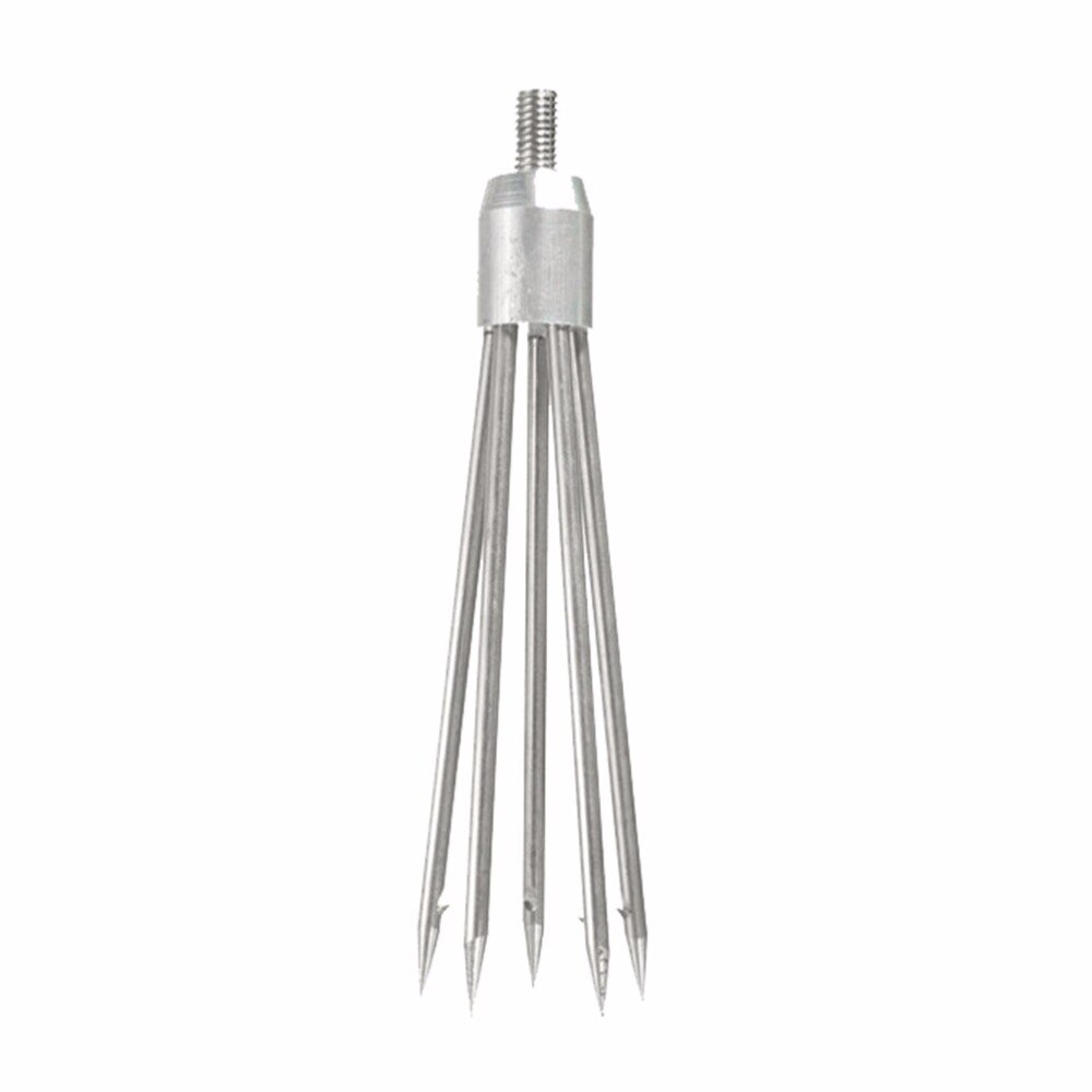 Vissen Spear 5 Prong Speerpunt Vork Harpoen Tip Met Weerhaken Duiken Speer Scherpe Hoofd Outdoor Vissen Tools