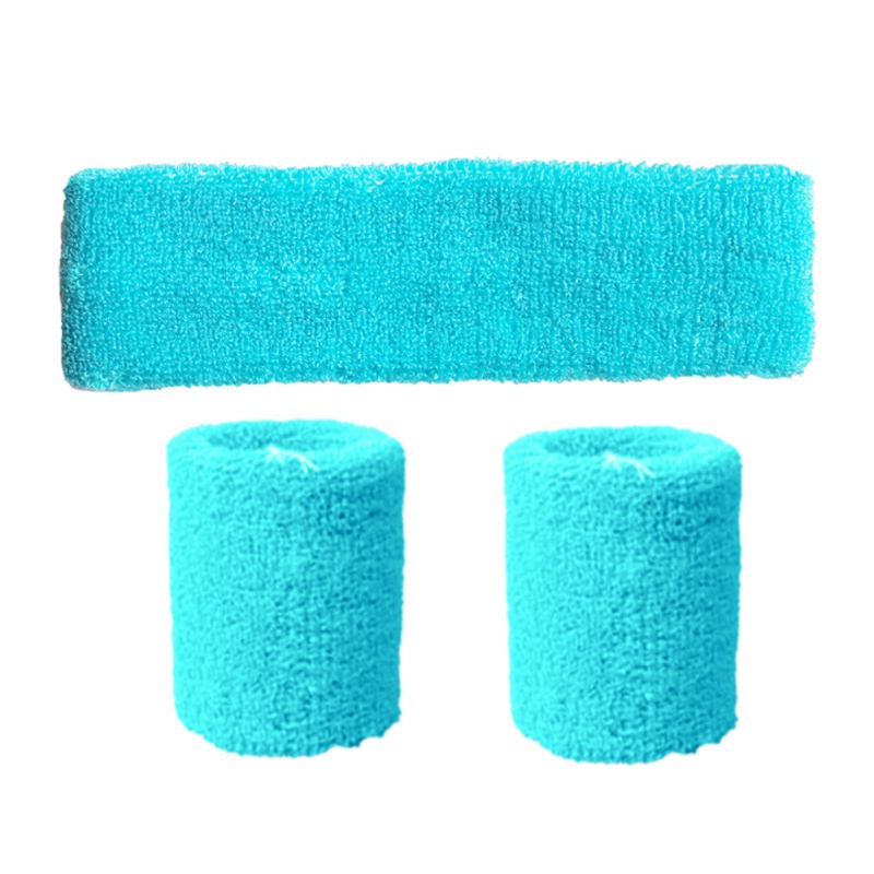 3 pz/set Bande di Sport Cinturino Da Polso Fascia Braccialetti Testa da polso di Sicurezza Supporto Sweatbands per Basket Pallavolo Corsa e Jogging PALESTRA: Cielo Blu