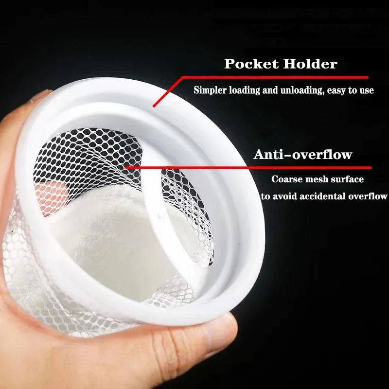 Anti Overflow Aquarium Filter Bag with Frame Washable Reusable Mesh Foam Carpet Sock Bag for Fish Marine Filtration System