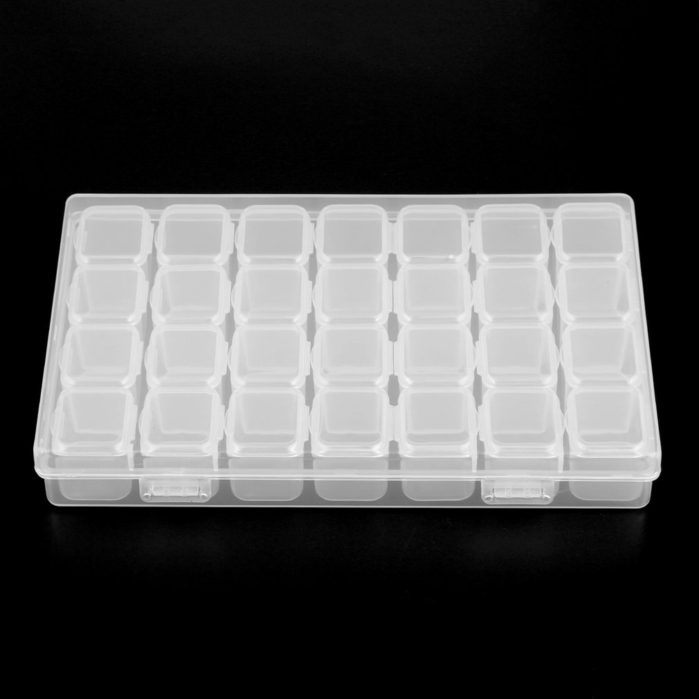 28 Grids Storage Boxes For Diamond Painting Accessory Jewelry Box Oraginzer Earring Rings Packaging Case Casket For Decoration