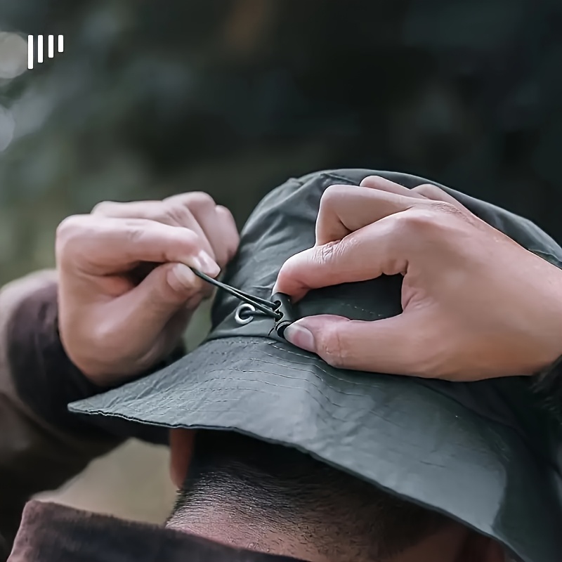 vier Jahreszeiten faltbarer Fischerhut, multifunktionaler, hochwertiger draussen-Angelhut mit Kordelzugverschluss, Angeln, Wandern