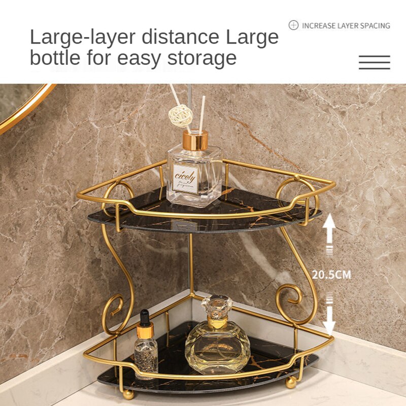 Light Luxury Triangle Bathroom Storage Shelf Toilet Vanity Storage Rack Bathroom Cosmetics Storage Rack Shelves And Supports