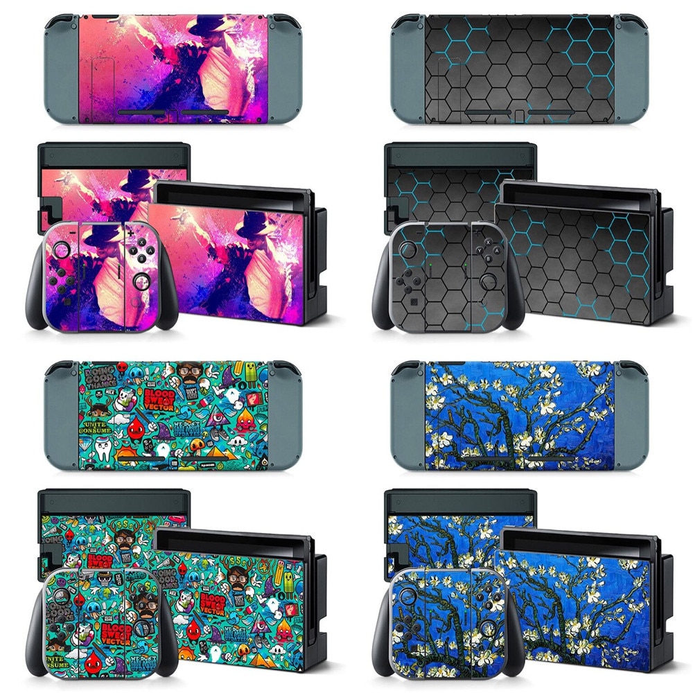 Atacado pvc skins para nintend interruptor vinil decalque da pele adesivo envoltório para nintendo switch console joy-con doca pele