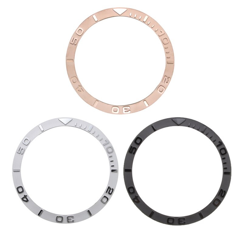 Ceramic Watch Bezel Zirconia Waterproof Watches Cover Ring Mouth Scale Ring Accessories 38*31.8*1.2mm Unisex Silver Black Gold