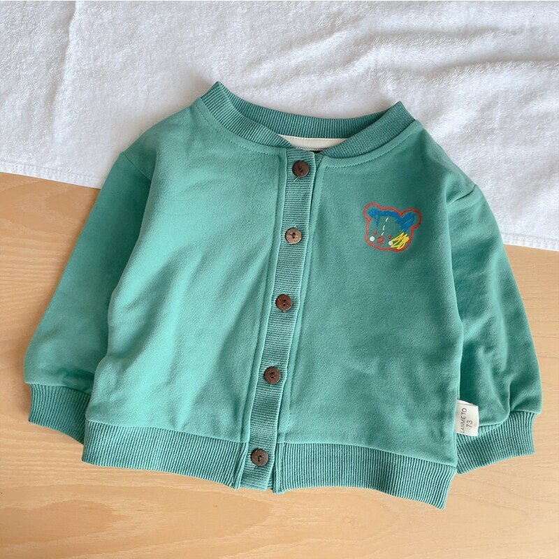 Baby Jongens En Meisjes Tops Kleding Mode Warme Katoenen Jas Lange Mouwen Vest Tops Casual Cartoon 0-2 Jaar oude Jas: green / 12-18M