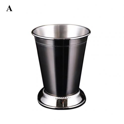 360ml Stainless Steel Rust-proof Mojito Mint Julep Cup Bar Party Beer Cocktail Drink Mug Easy to Clean: A Black