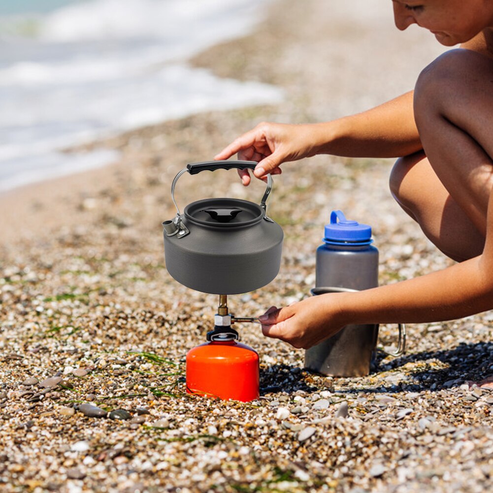 3pcs/Set Camping Hiking Cookware Utensils Ultra-light Aluminum Alloy Outdoor Cooking Teapot Picnic Tableware Kettle Frying Pan