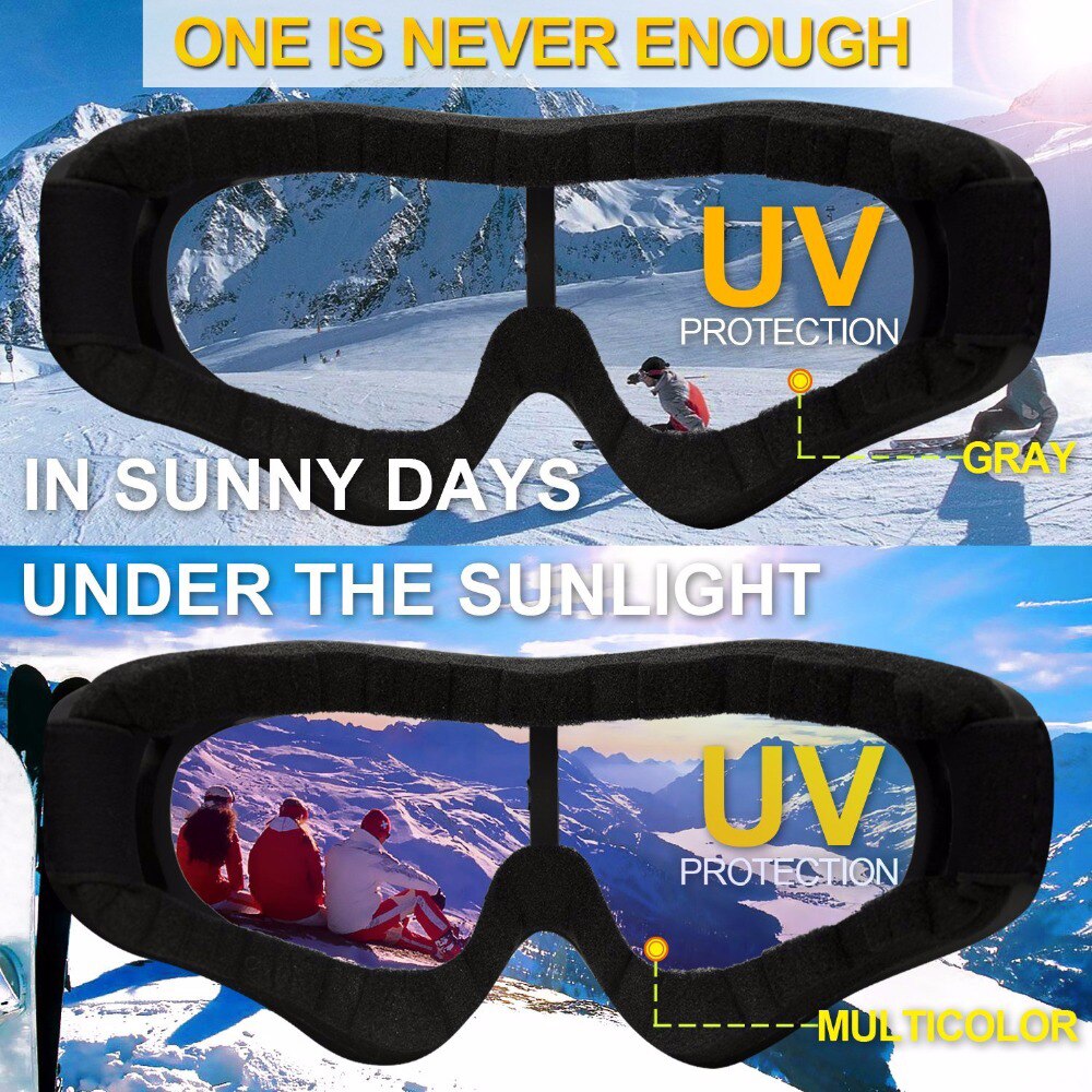 Ski snowboard bril  uv400 bescherming anti-condens wintersportbril motorbril berg skiën mannen vrouwen masker bril