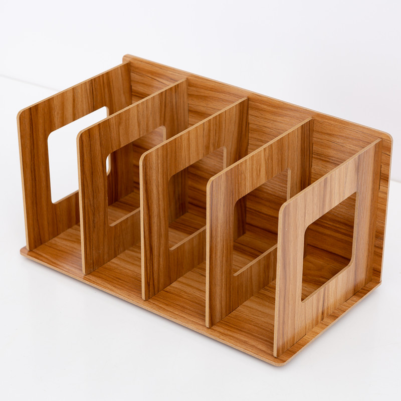 Wood DIY Desktop Magazines &amp; Books Storage Storage Shelves Book Display Shelf StandHolder Mesh Desk Organizer Bookshelf Bookend