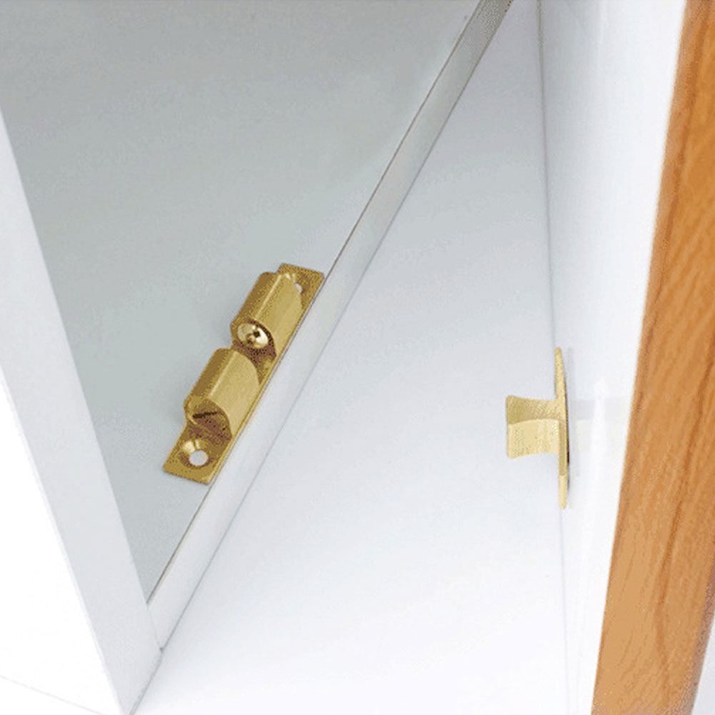 4pcs Hardware Flexible Door Catcher Cupboard Easy Install Kitchen Cabinet Double Roller Brass Solid Universal Lock Retainer Home