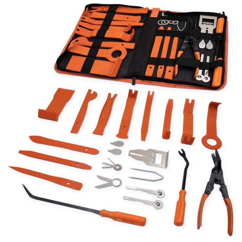 Herramienta de extracción de embellecedor para coche, Kit de herramientas de apriete con bolsa de almacenamiento, 25 uds.