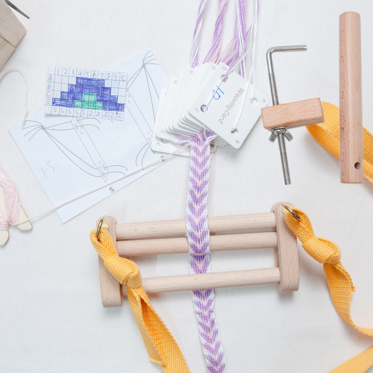 1 zestaw krosna tkackiego uchwyt robić taśmój tkane maszynowo materiały tkackie DIY narzędzia rzemieślnicze, zestaw kołków robić wypaczania klonu narzędzia robić szycia