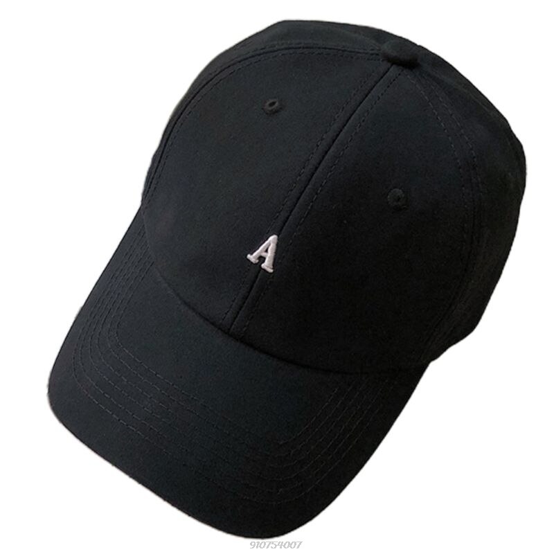 Gorra de béisbol con bordado de letras del alfabeto para hombre y mujer, gorro de béisbol de algodón con bordado de letras del alfabeto, estilo Harajuku, Hip Hop, Snapback, Unisex,: Negro