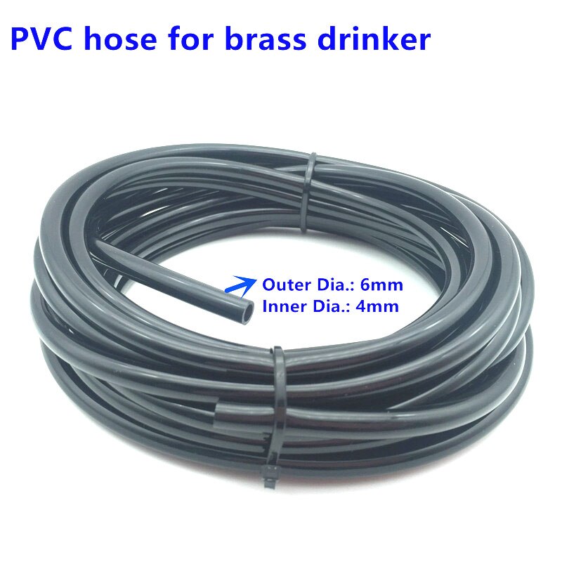 Rata ratón bebedero de boquilla de agua automática rata alimentador con acero inoxidable tarjeta hámster conejos roedores para beber suministros: PVC tube