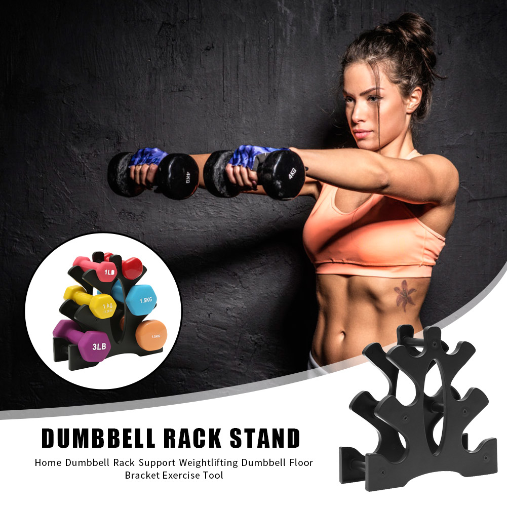 Gym dumbbell rack stativ vektløfting dumbbell gulvbrakett støtte vektholder hjemme treningsutstyr verktøy rekvisita