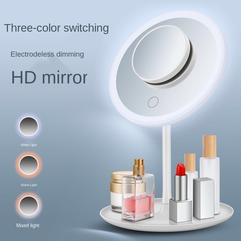 Makeup Mirror with Led Standing Touch Screen Vanity Mirror Backlit Adjustable Light Desk Cosmetic Mirrors