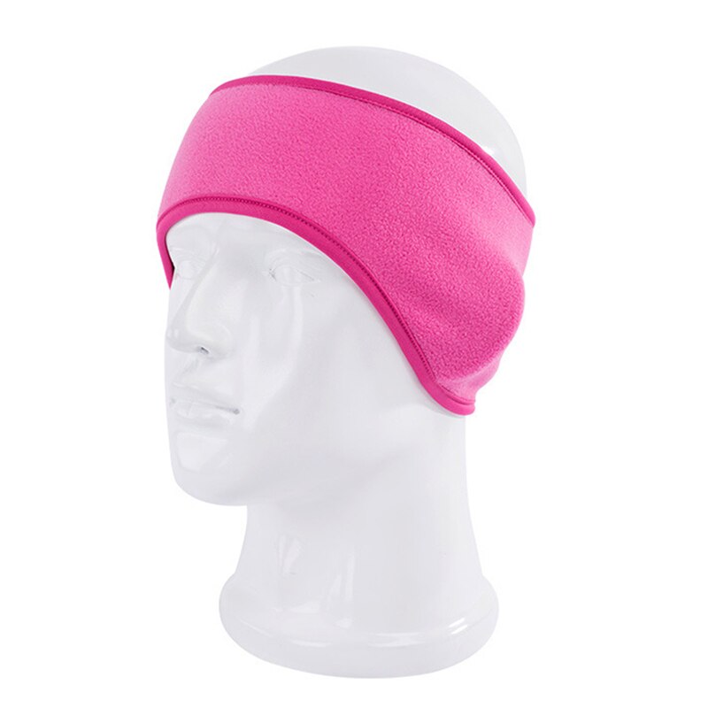 Warm Oorbeschermers Unisex Vrouwen Mannen Fleece Oor Warmer Winter Head Band Ski Oorkap Hoofdband Haarband Oorwarmers: Rose Red