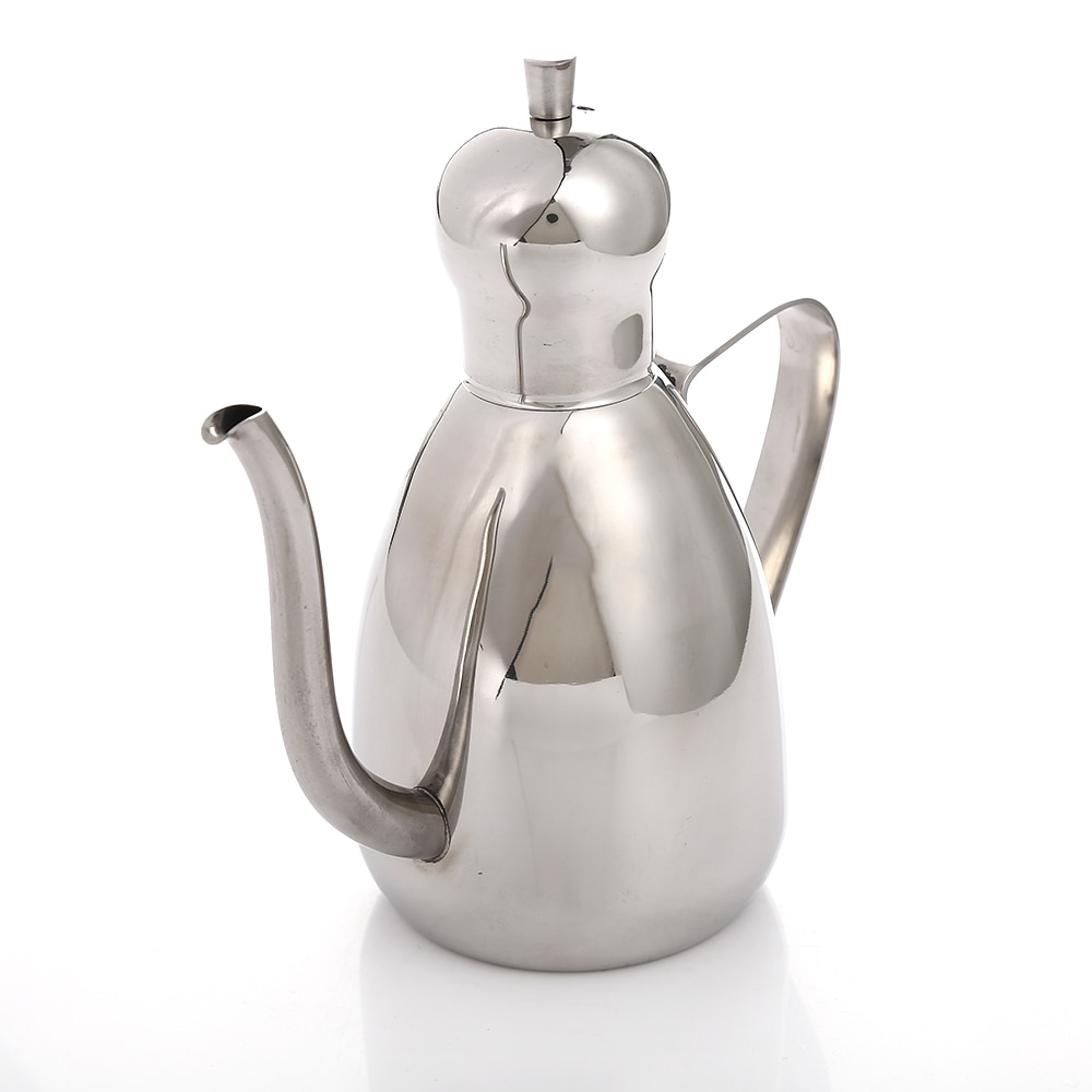 Realand Classic Premium Rvs Olijfolie Dispenser 500/1000 ml Lekvrije Olie Drizzler Azijn Pot Kan Fles Cruet