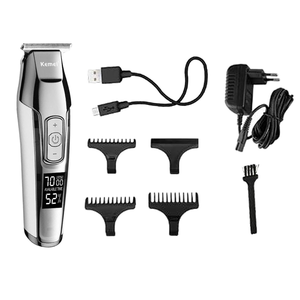 Cortadora de cabello eléctrica Kemei KM 5027 para hombres, práctico, inalámbrico, recortador de barba, afeitadora, maquinilla de afeitar, Barbero, enchufe europeo