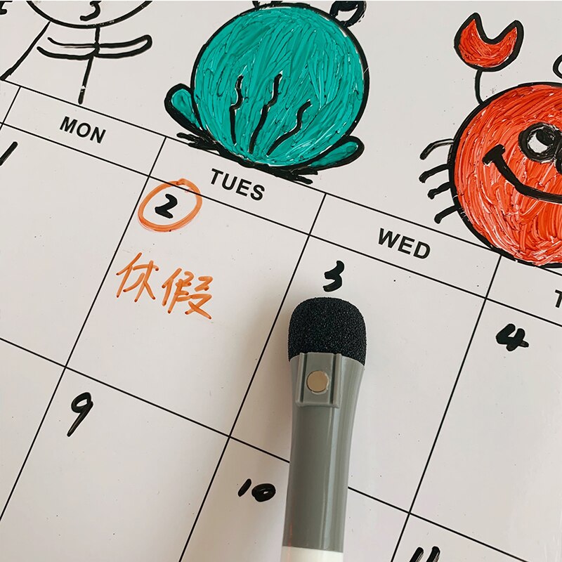 12 Pcs/lot Magnetic Dry Erase Whiteboard Markers Water 8 Colour Pen Black and White Office Supplies for Glass Ceramic Tile