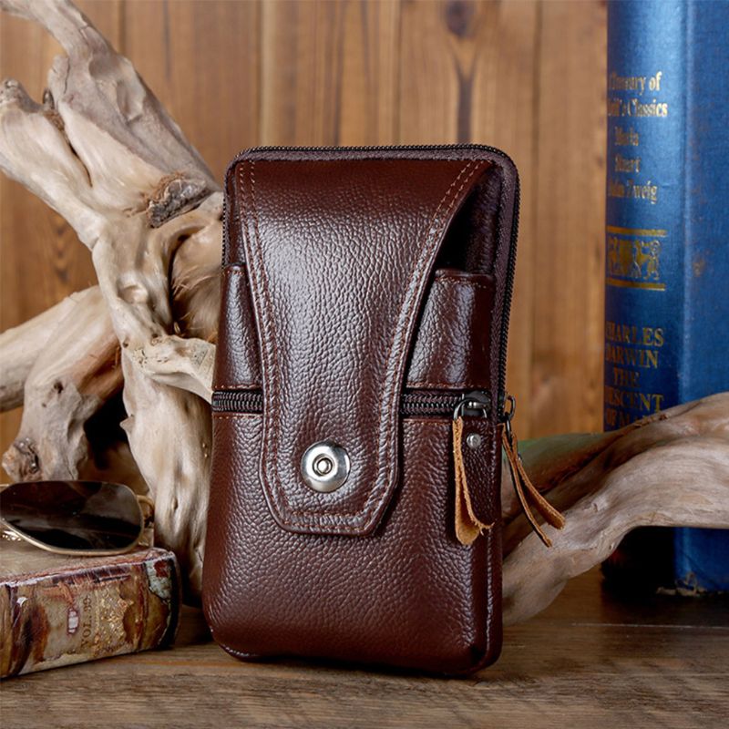 2020 bolsa de cintura de couro vintage bolsa de telefone cinto hip loop coldre carteira carry caso esporte bolsa para homem
