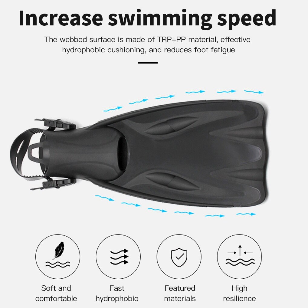 Diving Fins Mid-length Adult Fins Adjustable Shoes Free Diving Swimming Fins Deep Diving Snorkeling Equipment -40