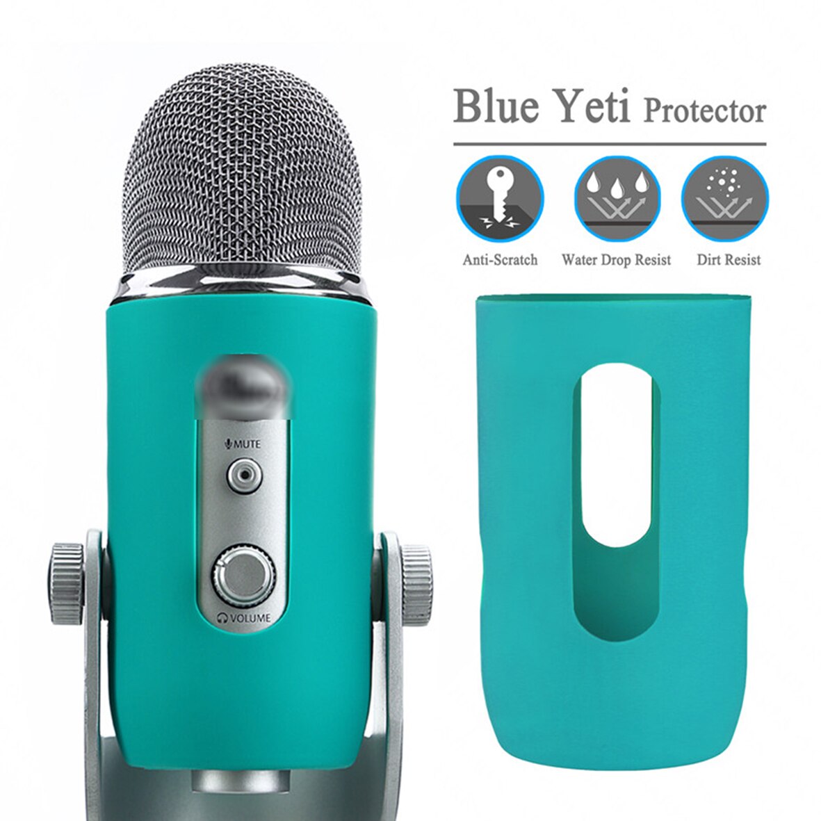Silicagel protector biedt voor Blauw Yeti microfoon cover Zachte siliconen cover bescherm voor Blauw Yeti pro mic voorruit deel: green